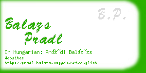 balazs pradl business card